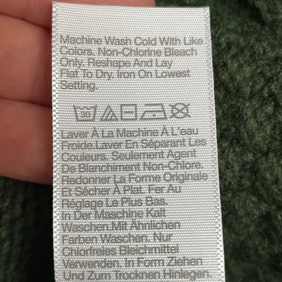 Madewell Cropped Boxy Turtleneck Sweater M Forest Green Minimalist Quiet Luxury - Picture 11 of 12